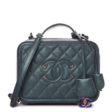 chanel iridescent vanity|Chanel Iridescent Caviar Quilted Filigree Vanity Case .